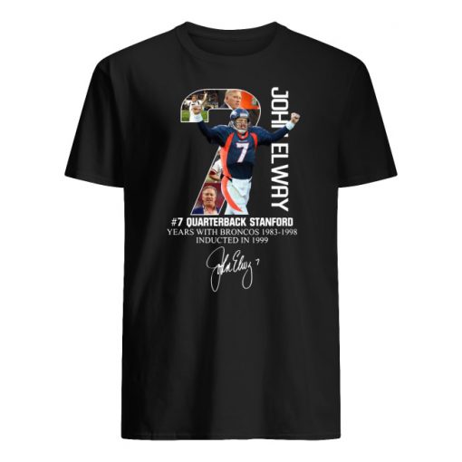 7 john elway quarterback stanford years with broncos signature men's shirt