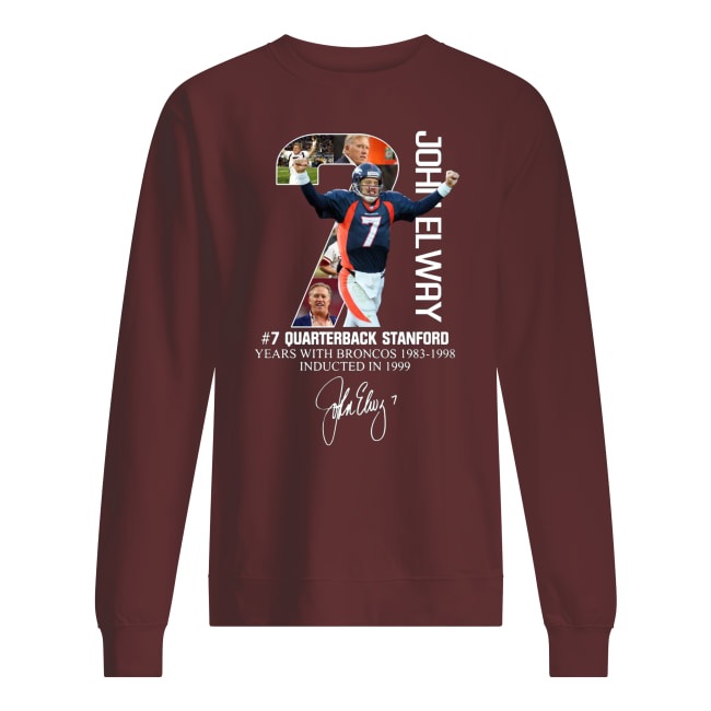 7 john elway quarterback stanford years with broncos signature sweatshirt