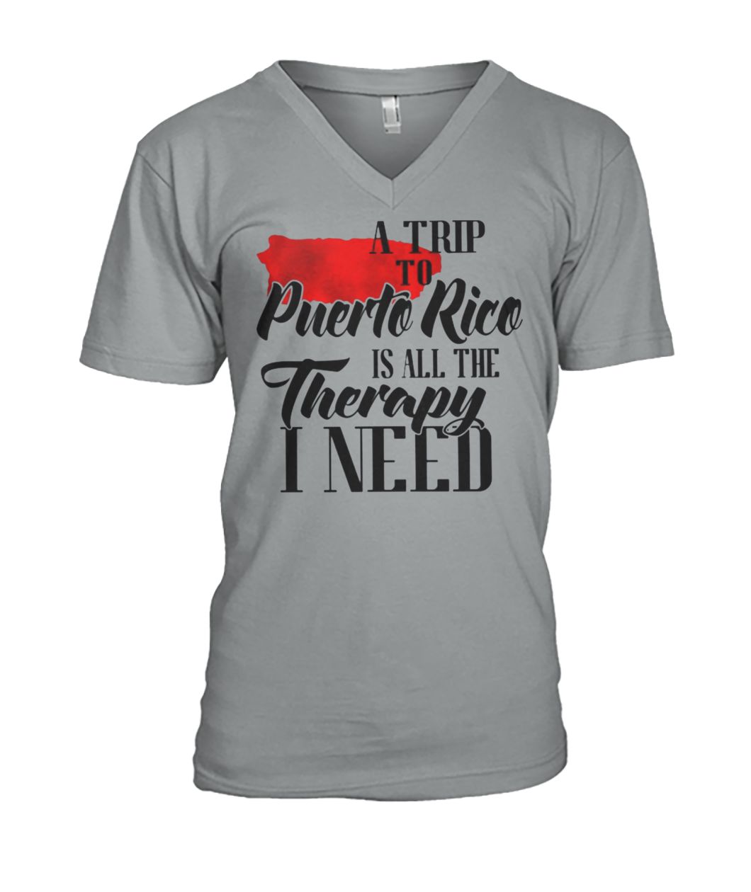 A trip to puerto rico all the therapy I need mens v-neck