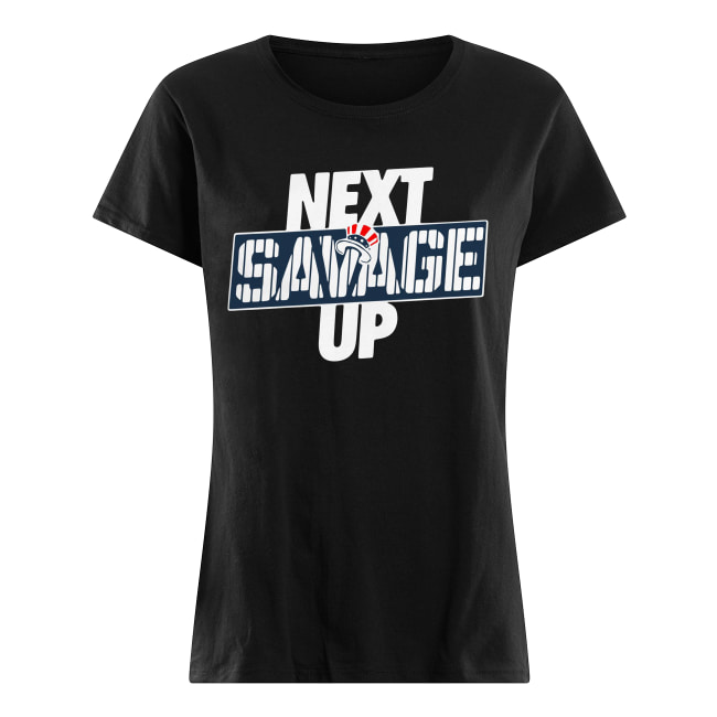 Aaron boone next savage up new york yankees women's shirt