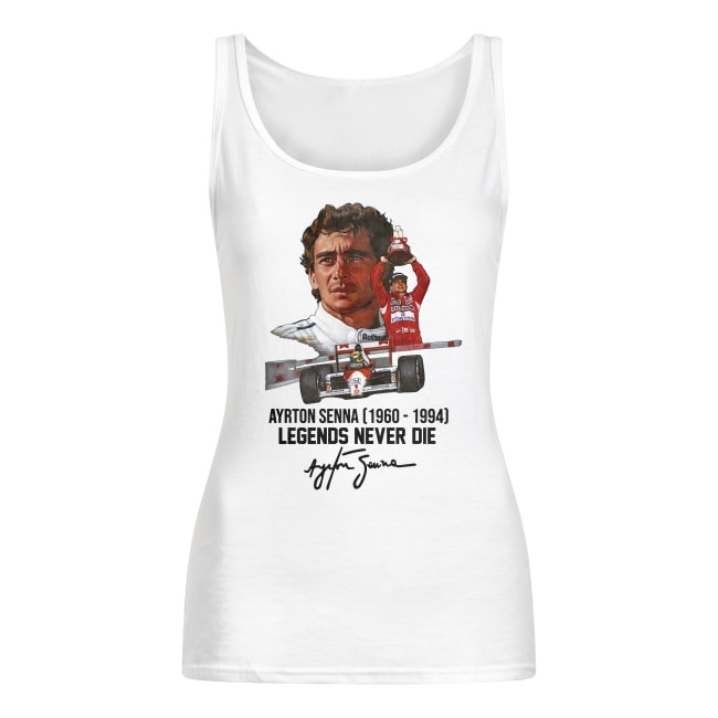 Ayrton senna 1960-1994 legends never die signature women's tank top