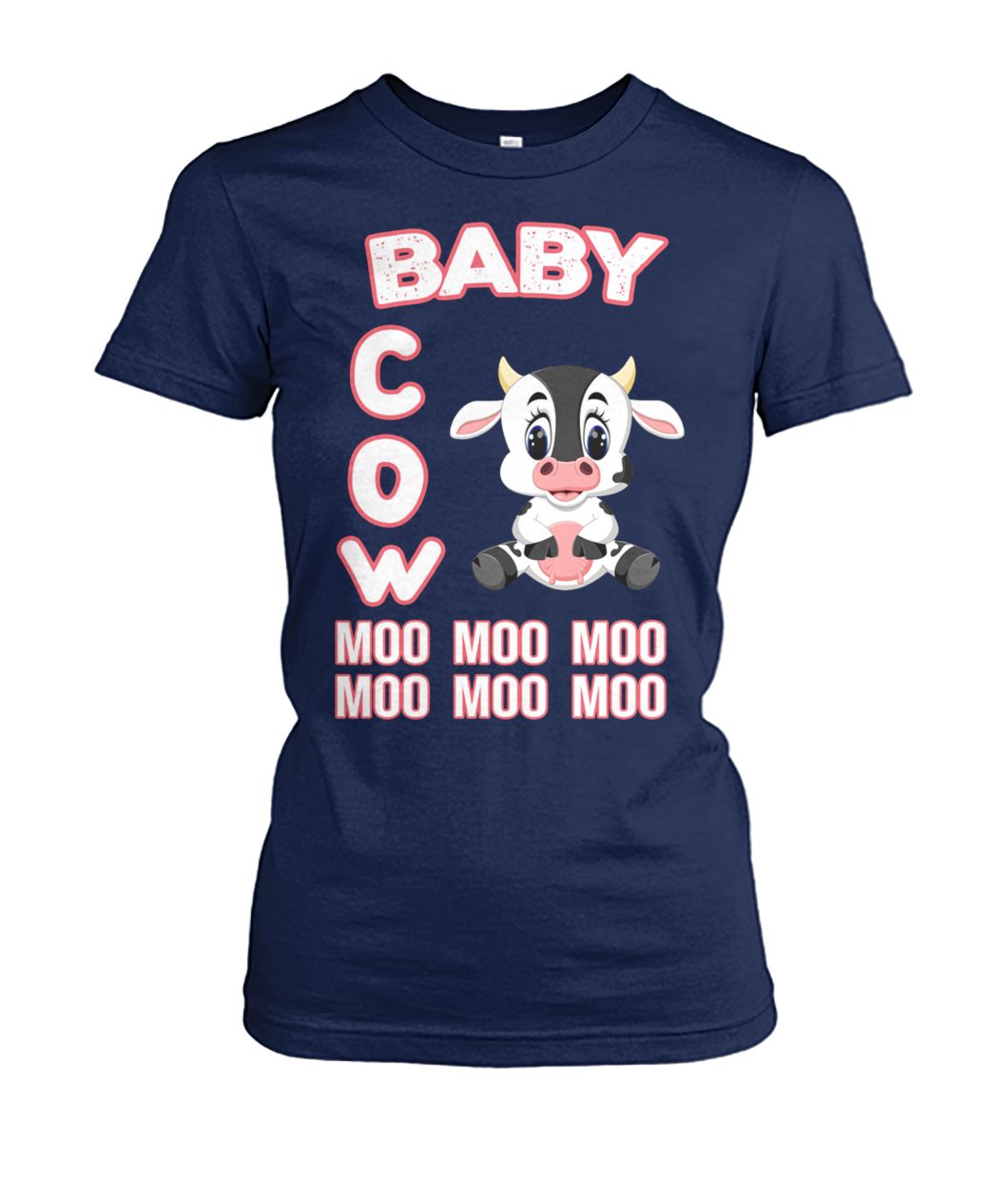 Baby cow moo moo moo women's crew tee