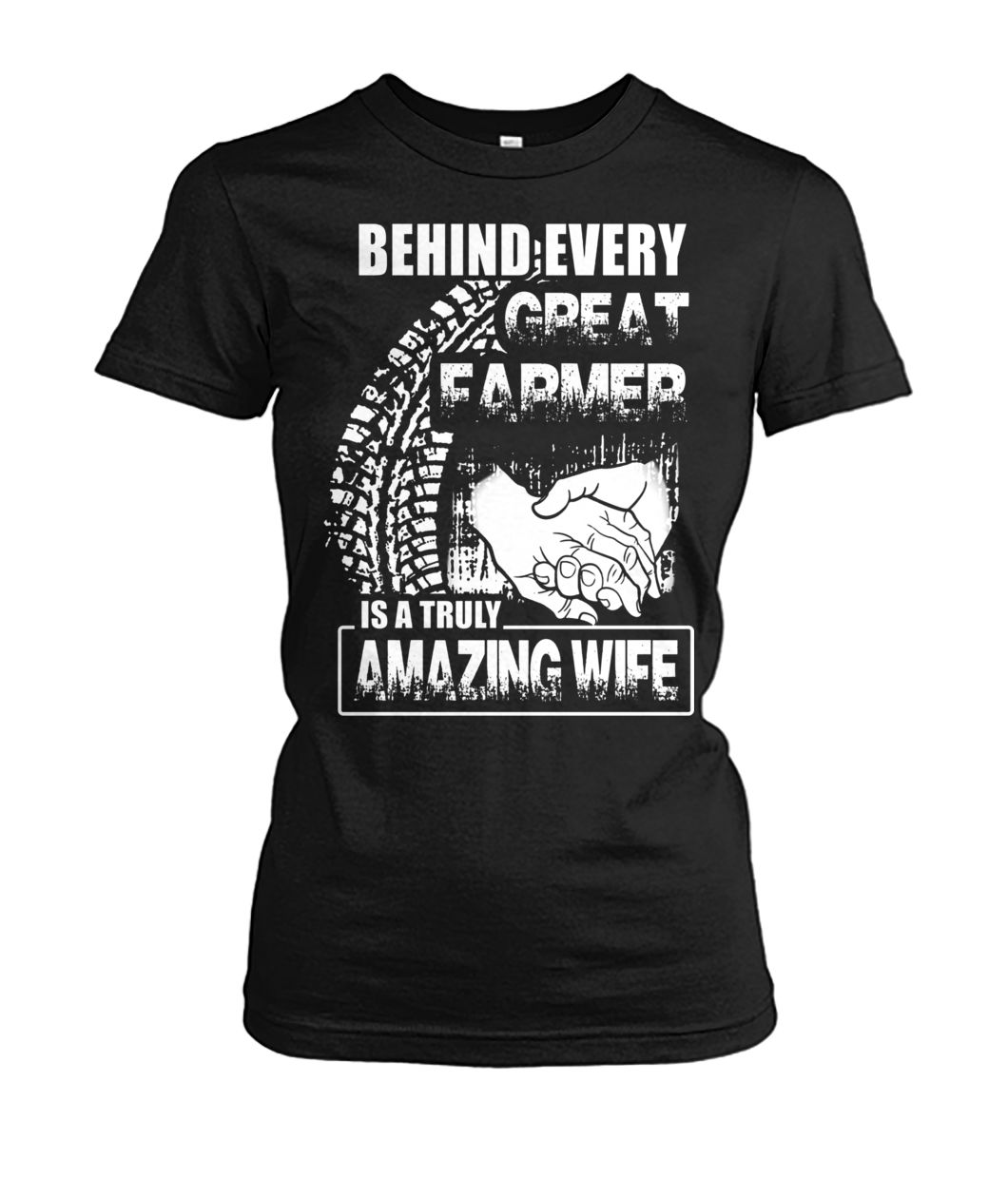 Behind every great farmer is a truly amazing wife women's crew tee