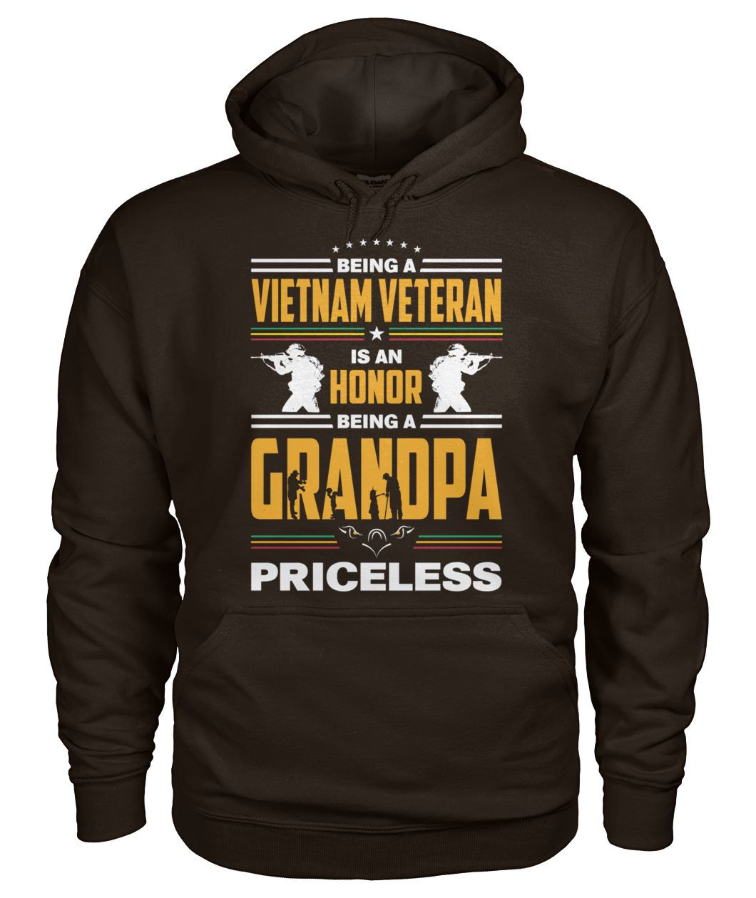 Being a vietnam veteran is an honor being grandpa priceless gildan hoodie