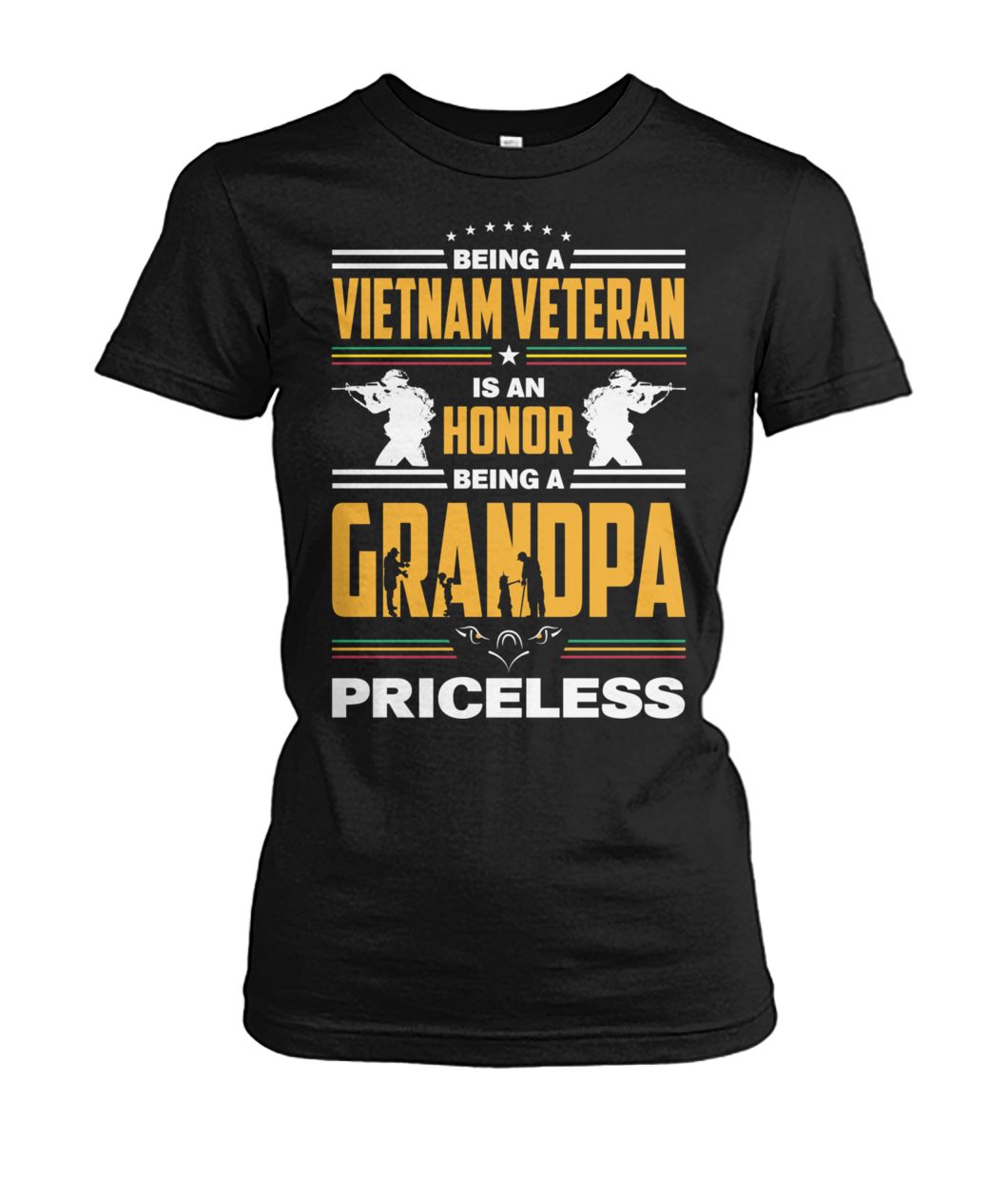 Being a vietnam veteran is an honor being grandpa priceless women's crew tee