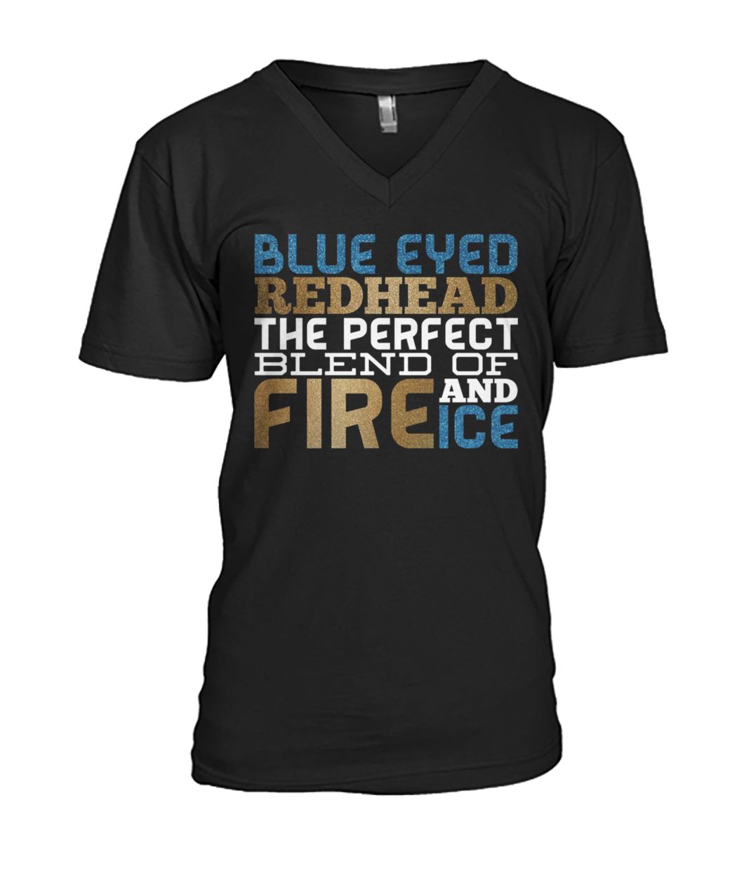 Blue eyed redhead the perfect blend of fire and ice mens v-neck