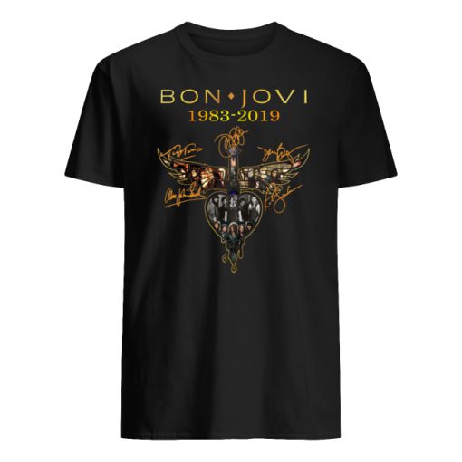Bon jovi 1983-2019 signatures men's shirt