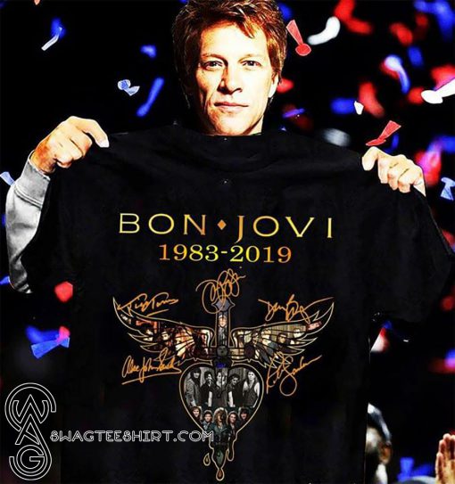 Bon jovi 1983-2019 signatures shirt