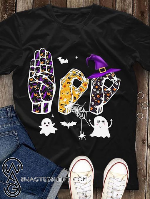 Boo asl sign language ghost halloween shirt