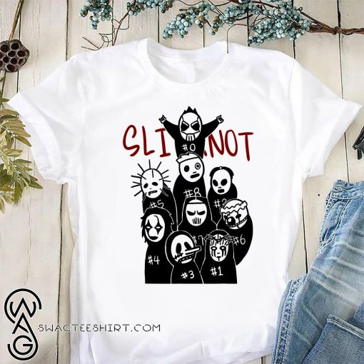 Cartoon slipknot rock band shirt