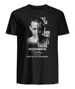 Chester bennington just cause you can't see him doesn't means he isn't there 1976-2017 thank you for the memories men's shirt