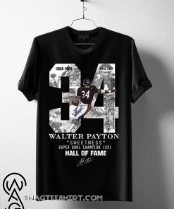 Chicago bears 34 walter payton sweetness hall of fame signature shirt