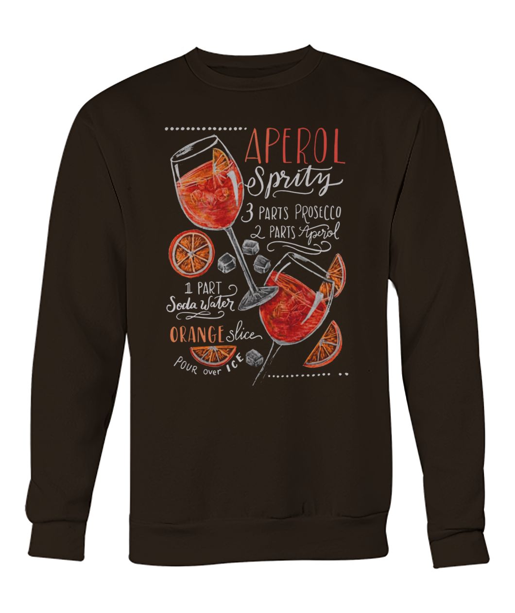 Cocktail italian aperol spritz recipe crew neck sweatshirt