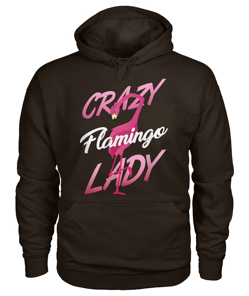 Crazy flamingo lady gildan hoodie