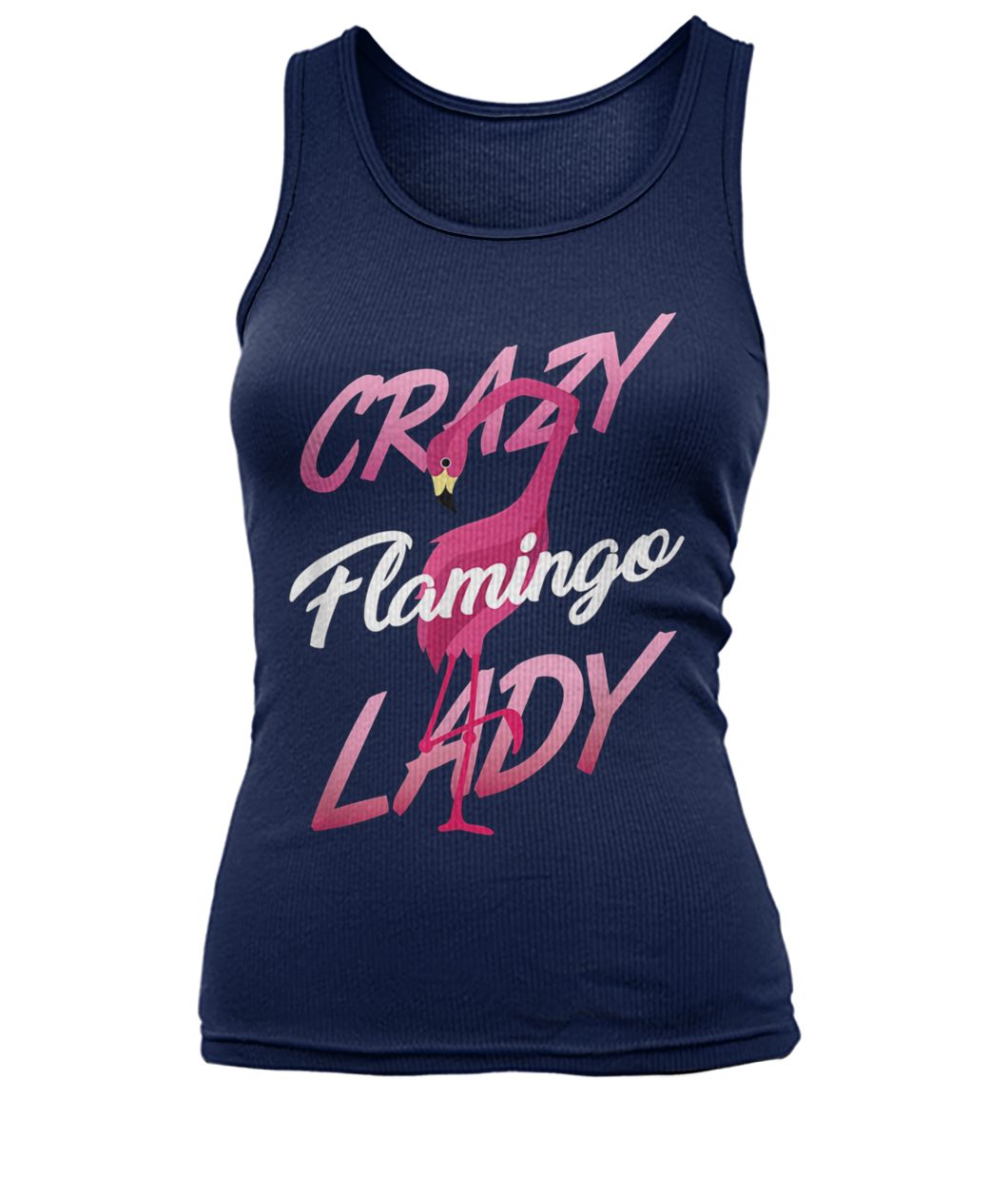 Crazy flamingo lady women's tank top