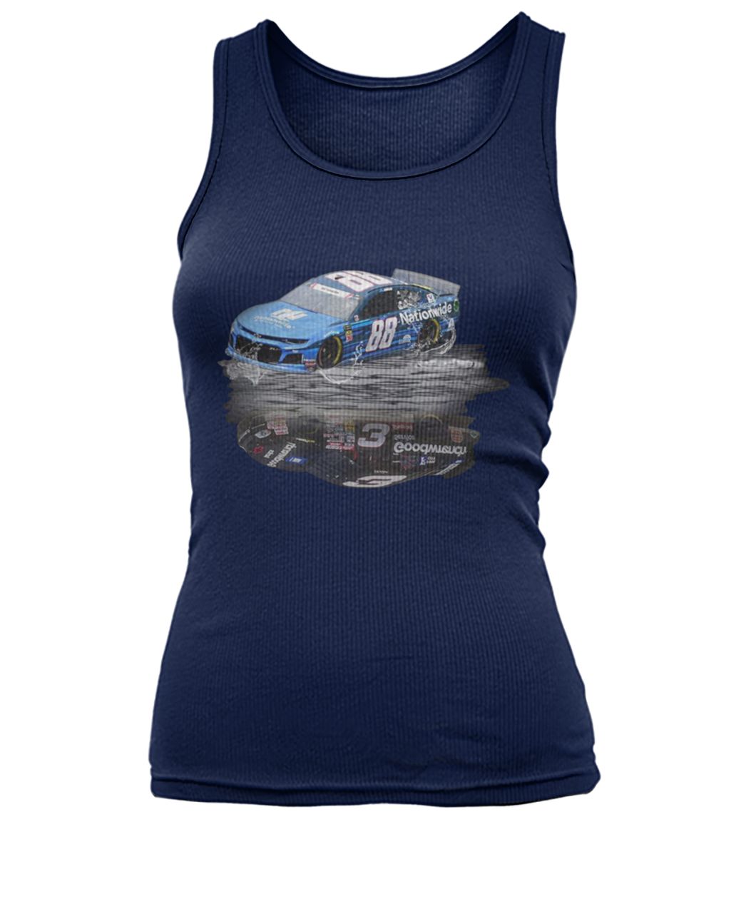 Dale earnhardt 88 nationwide and 3 goodwrench reflection women's tank top
