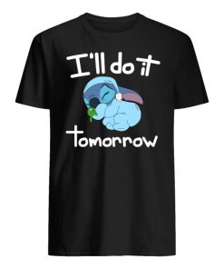 Disney stitch I'll do it tomorrow men's shirt