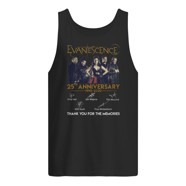 Evanescence 25th anniversary 1995-2020 signatures thank you for the memories men's tank top