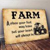 Farm a place your feet may leave but your heart poster