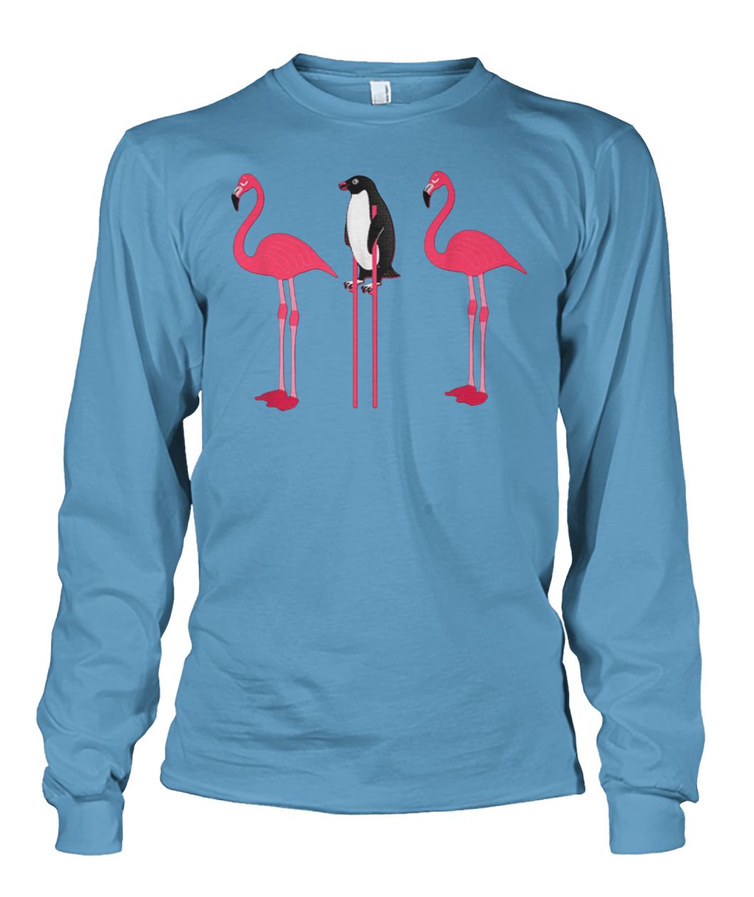 Flamingos and penguins unisex long sleeve
