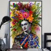Frida kahlo floral poster