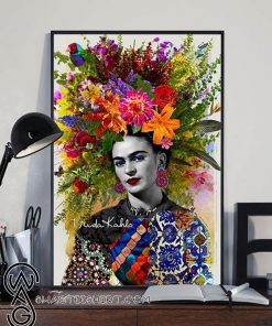 Frida kahlo floral poster