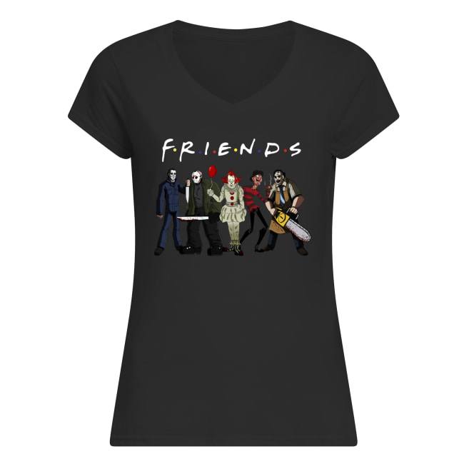 Friends horror movies characters halloween women's v-neck