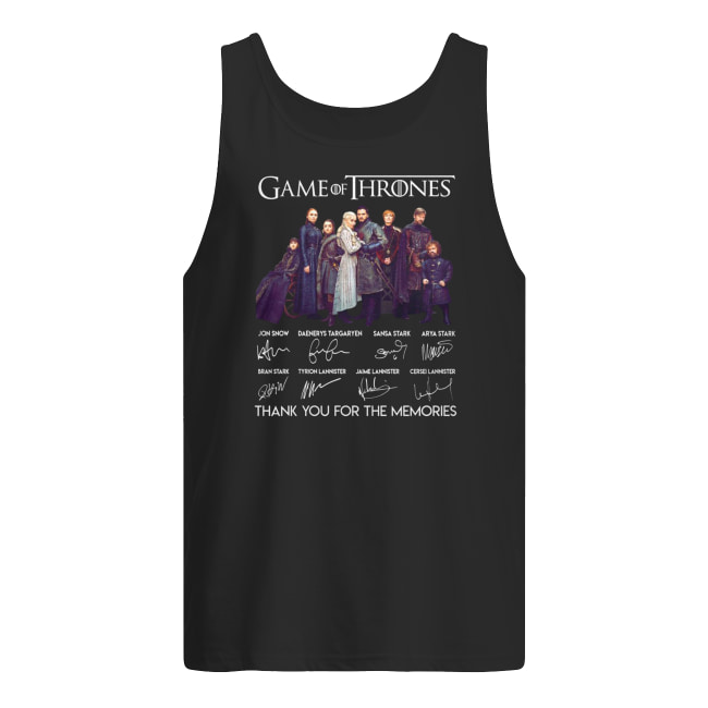 Game of thrones thank you for the memories signatures men's tank top