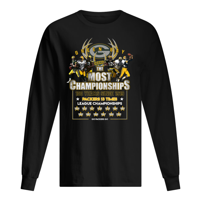 Green bay packers the most championships 100 years since 1019 packers 13 times long sleeved