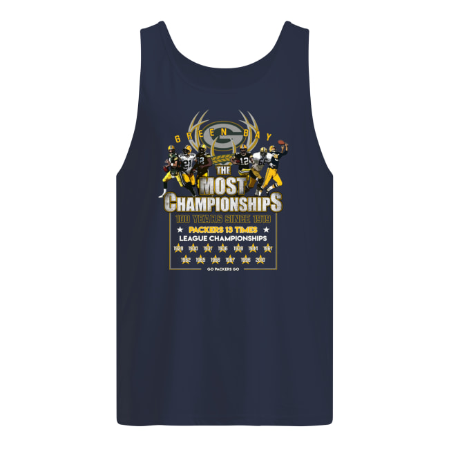 Green bay packers the most championships 100 years since 1019 packers 13 times men's tank top