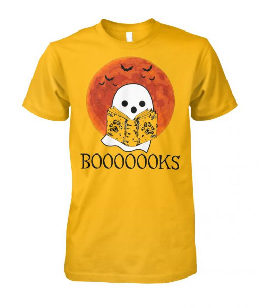 Halloween boooooks ghost reading books unisex cotton tee