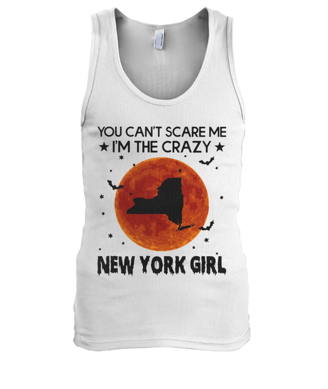 Halloween you can't scare me I'm the crazy new york girl men's tank top