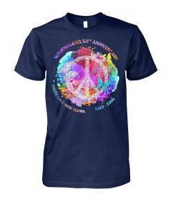 Hippie woodstock 50th anniversary 1969-2019 peace and love unisex cotton tee