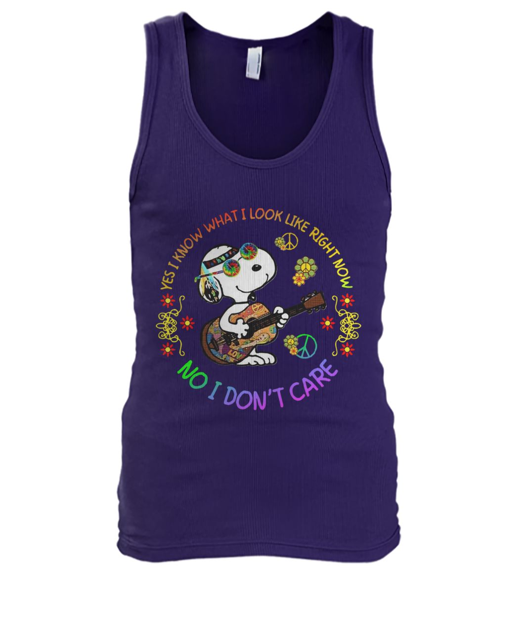 Hippie yes I know what I look like right now no I don't care snoopy men's tank top