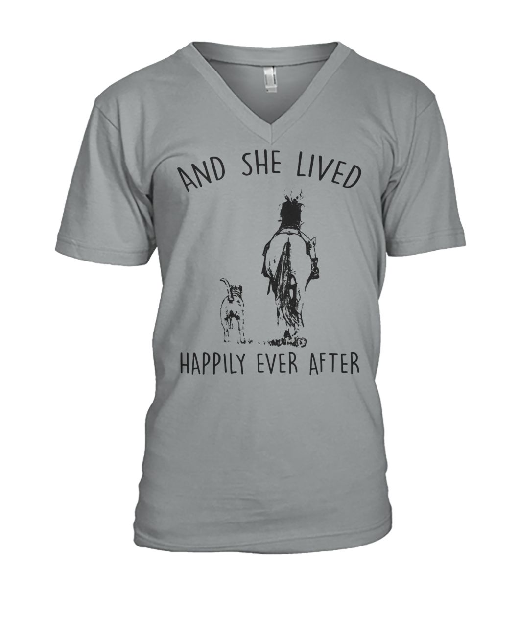 Horse and she lived happily ever after mens v-neck