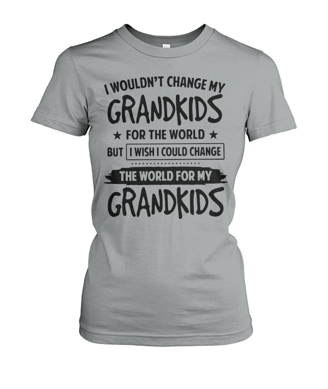 I wouldn’t change my grandkids for the world but I wish I could change the world for my grandkids women's crew tee