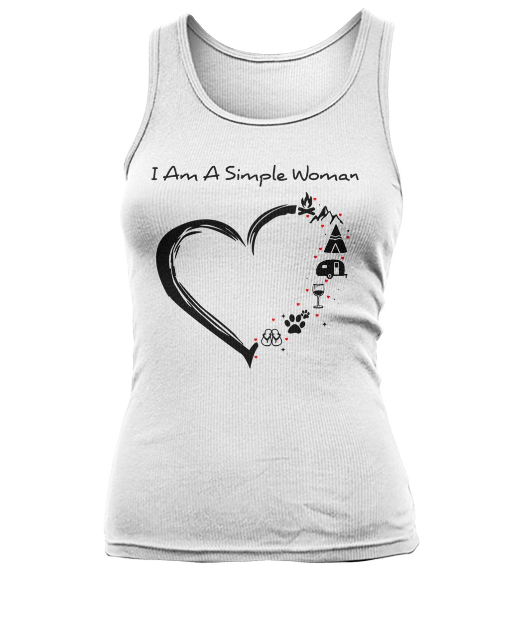 I'm a simple woman camping heart women's tank top