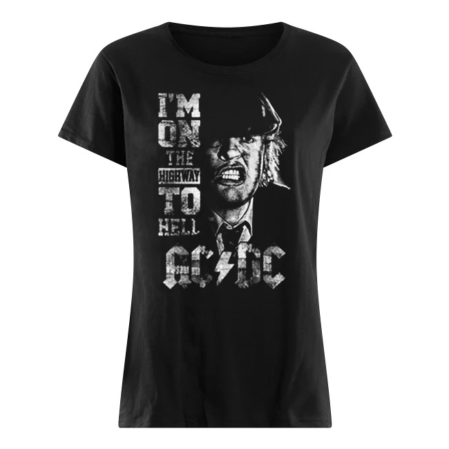 I'm on the highway to hell ACDC women's shirt