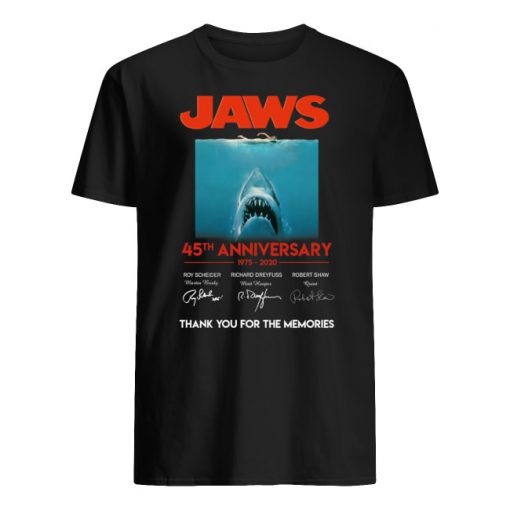 Jaws 45th anniversary 1975-2020 signatures thank you for the memories men's shirt
