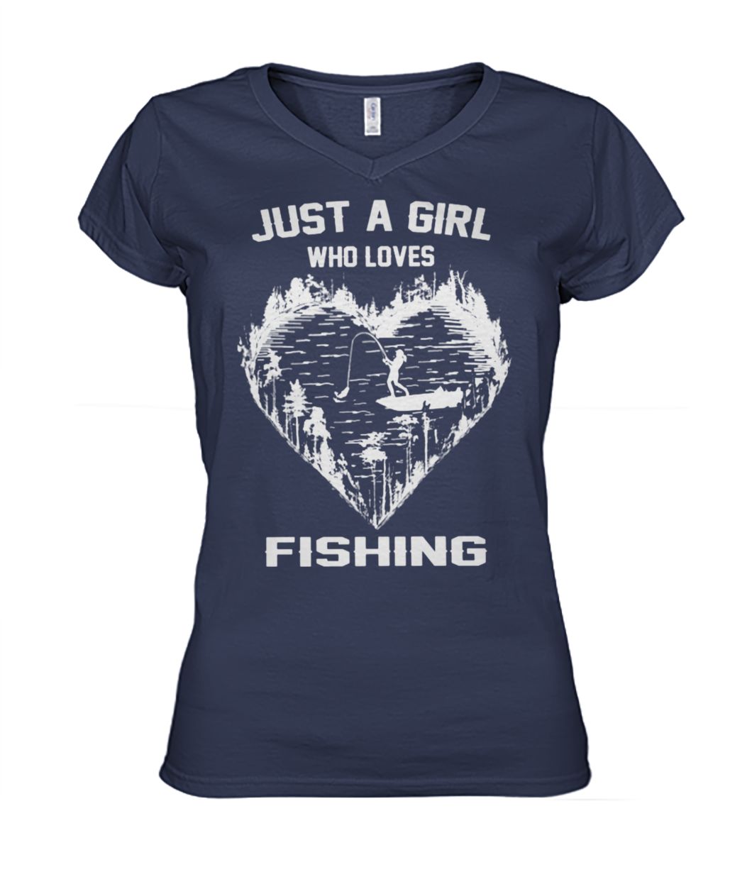 Just a girl who loves fishing women's v-neck