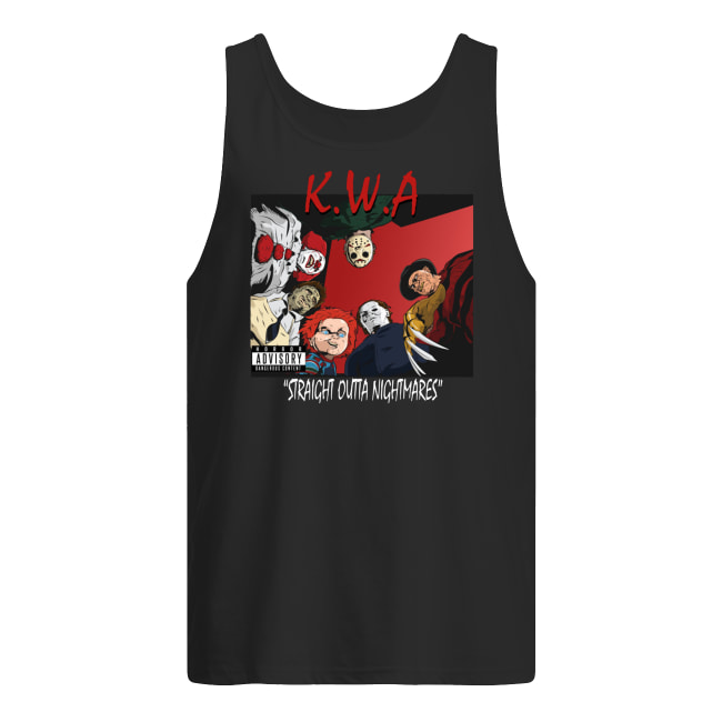 KWA horror characters straight outta nightmares halloween men's tank top