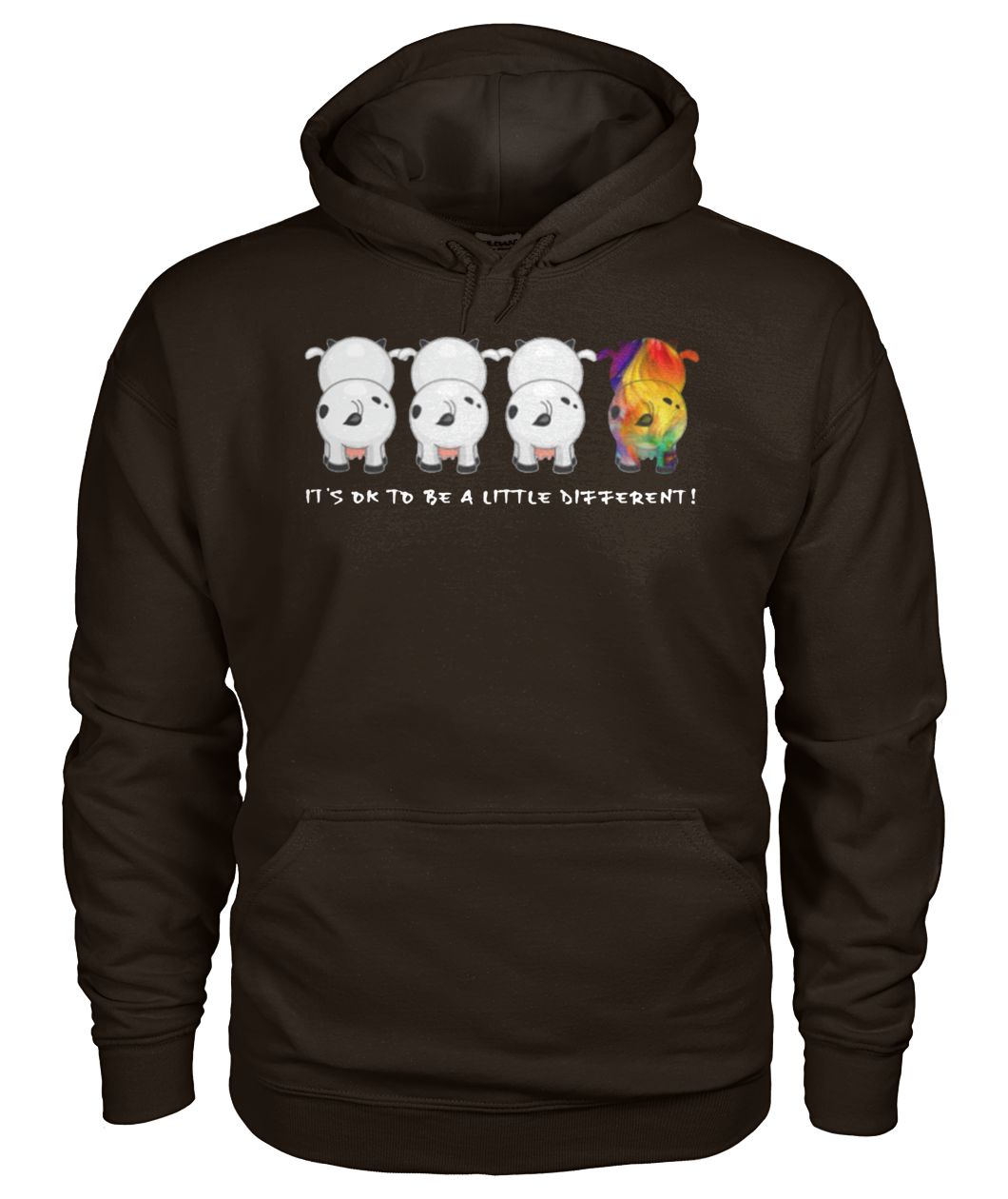 LGBT it's ok to be a little different cows gildan hoodie