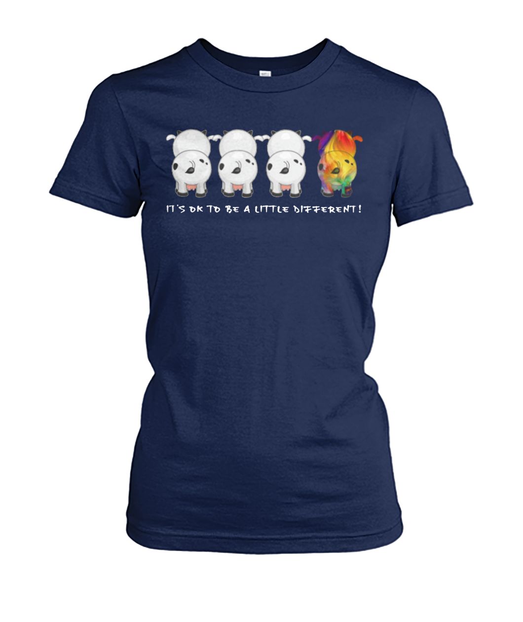 LGBT it's ok to be a little different cows women's crew tee