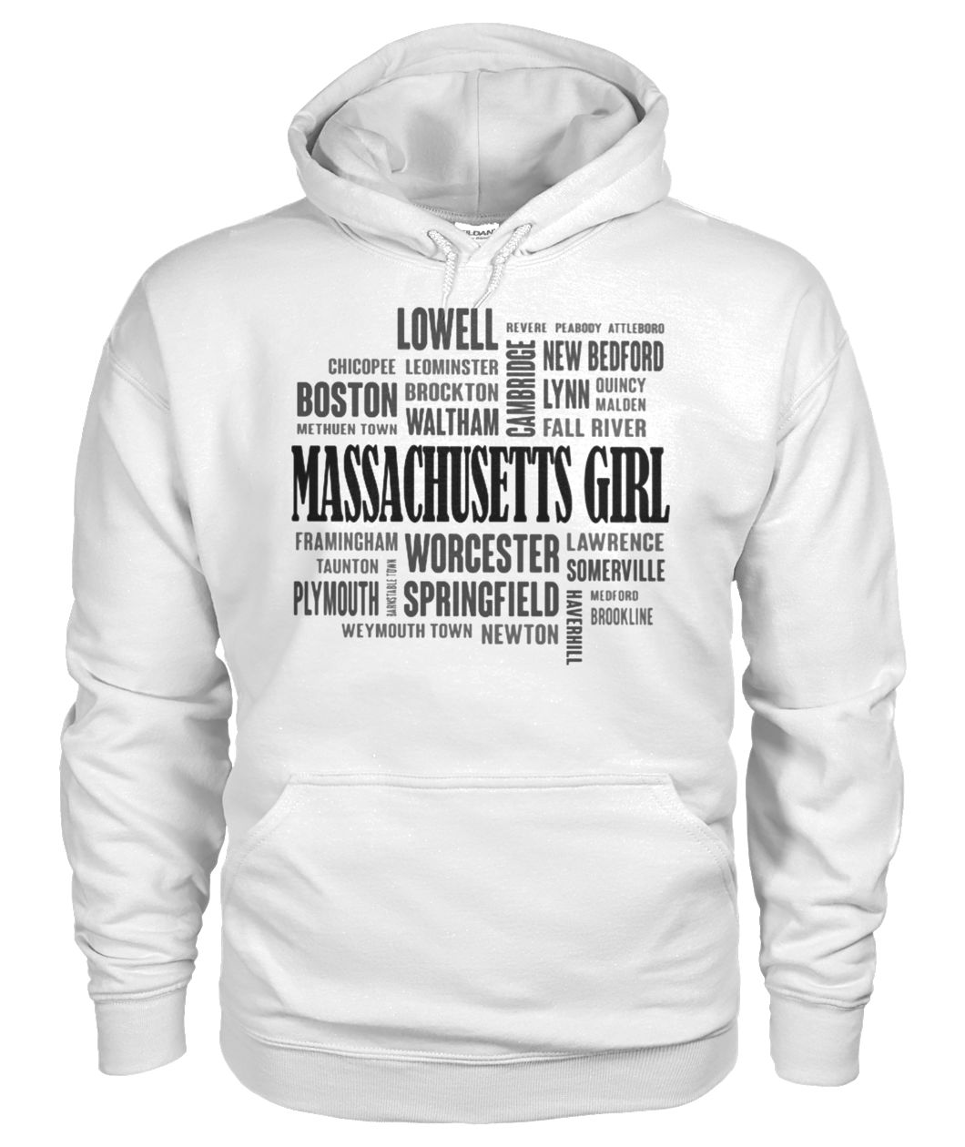 Massachusetts girl and city gildan hoodie