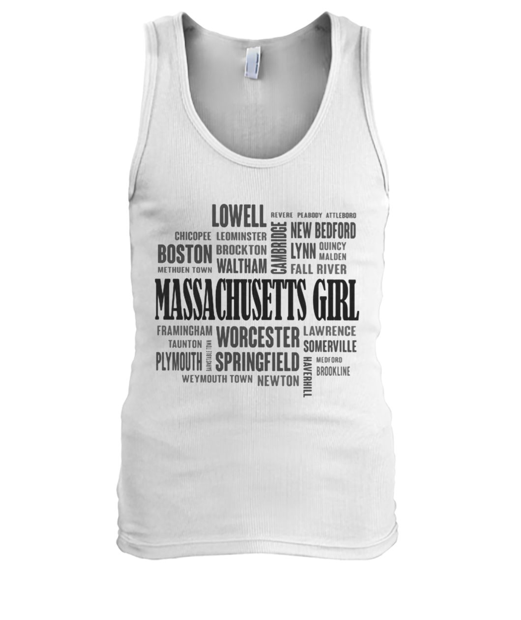 Massachusetts girl and city men's tank top