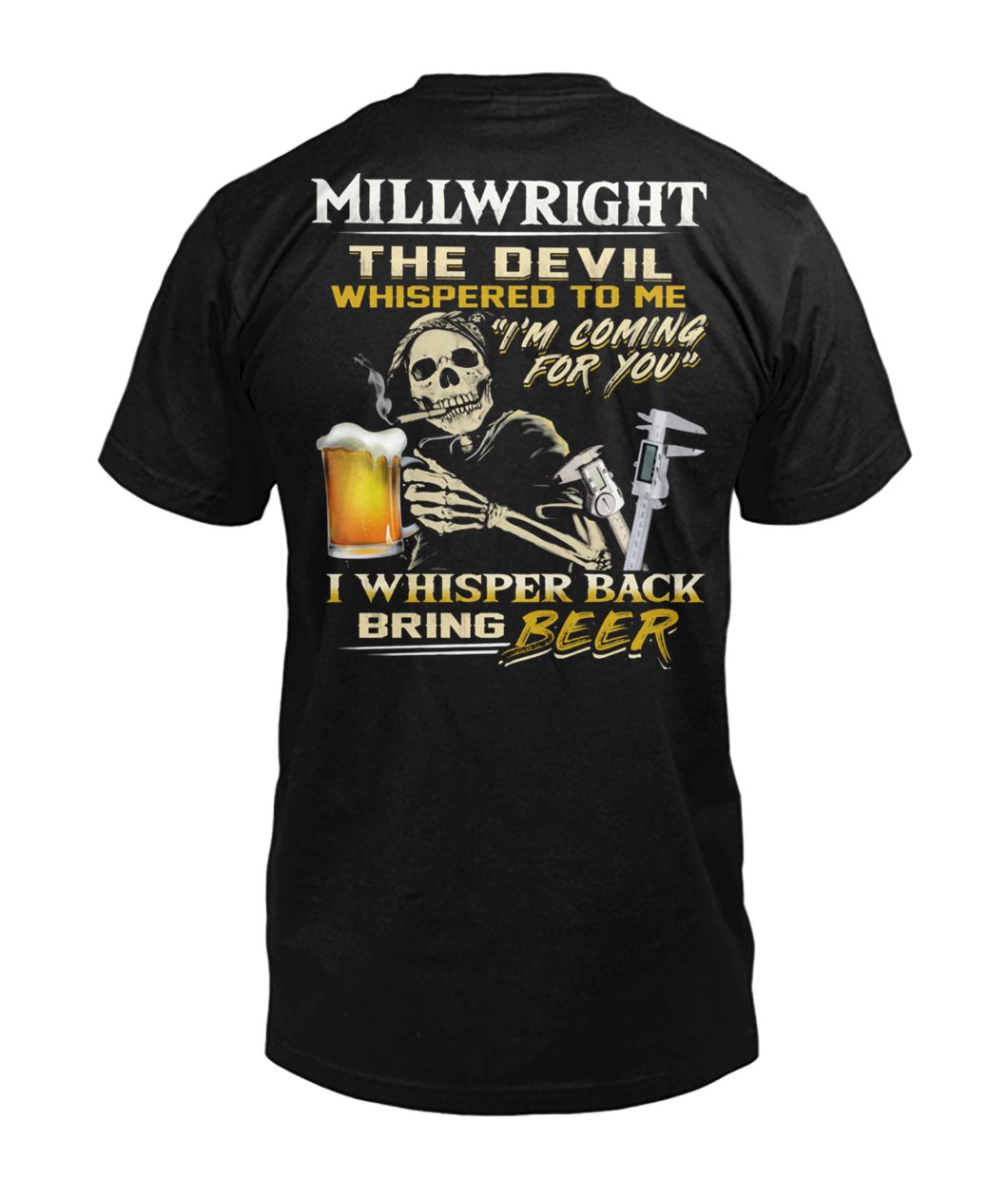 Millwright the devil whispered to me I'm coming for you mens v-neck