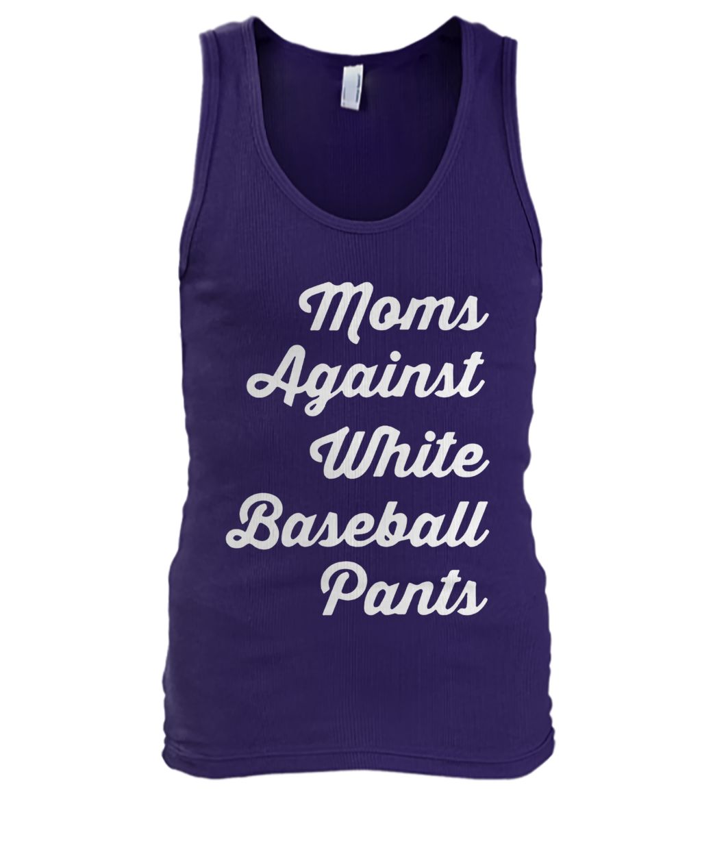 Mom against white baseball pants men's tank top