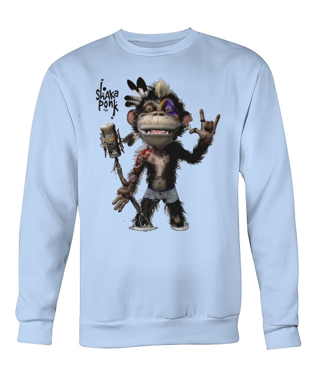 Monkey goz shaka ponk crew neck sweatshirt