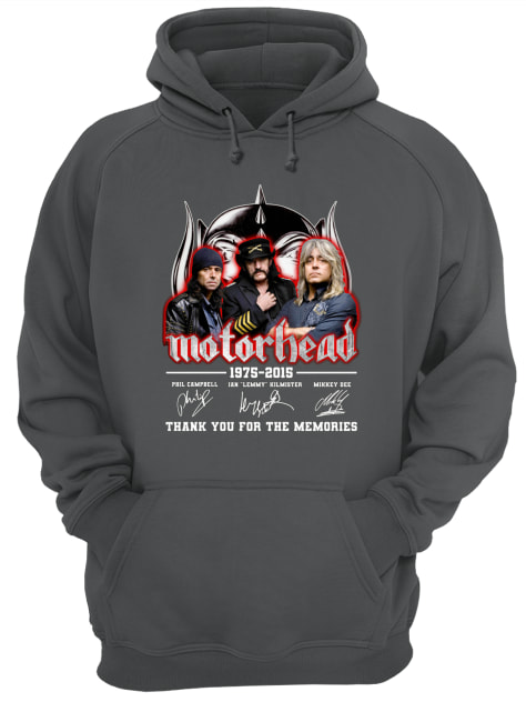 Motorhead 1975-2015 signatures thank you for the memories hoodie