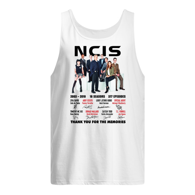NCIS 2003-2019 16 seasons 377 episodes thank you for the memories men's tank top